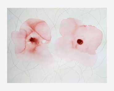 Blommor 1: storlek med P 40×50 cm, Akvarell, blyerts