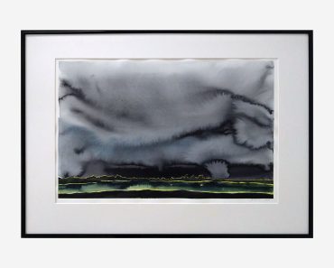Svart moln: storlek med P 50×70 cm, Akvarell