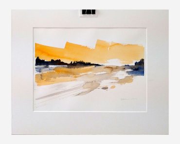 Landskap 5: storlek med P 40×50 cm, Akvarell